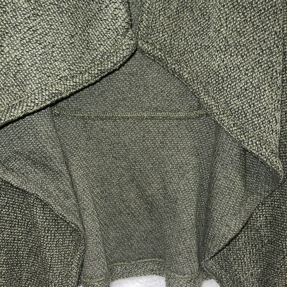 BNCI Blanc Noir Womens Open Front Waterfall Asymmetric Cardigan Green Sweater Lg - Picture 8 of 16